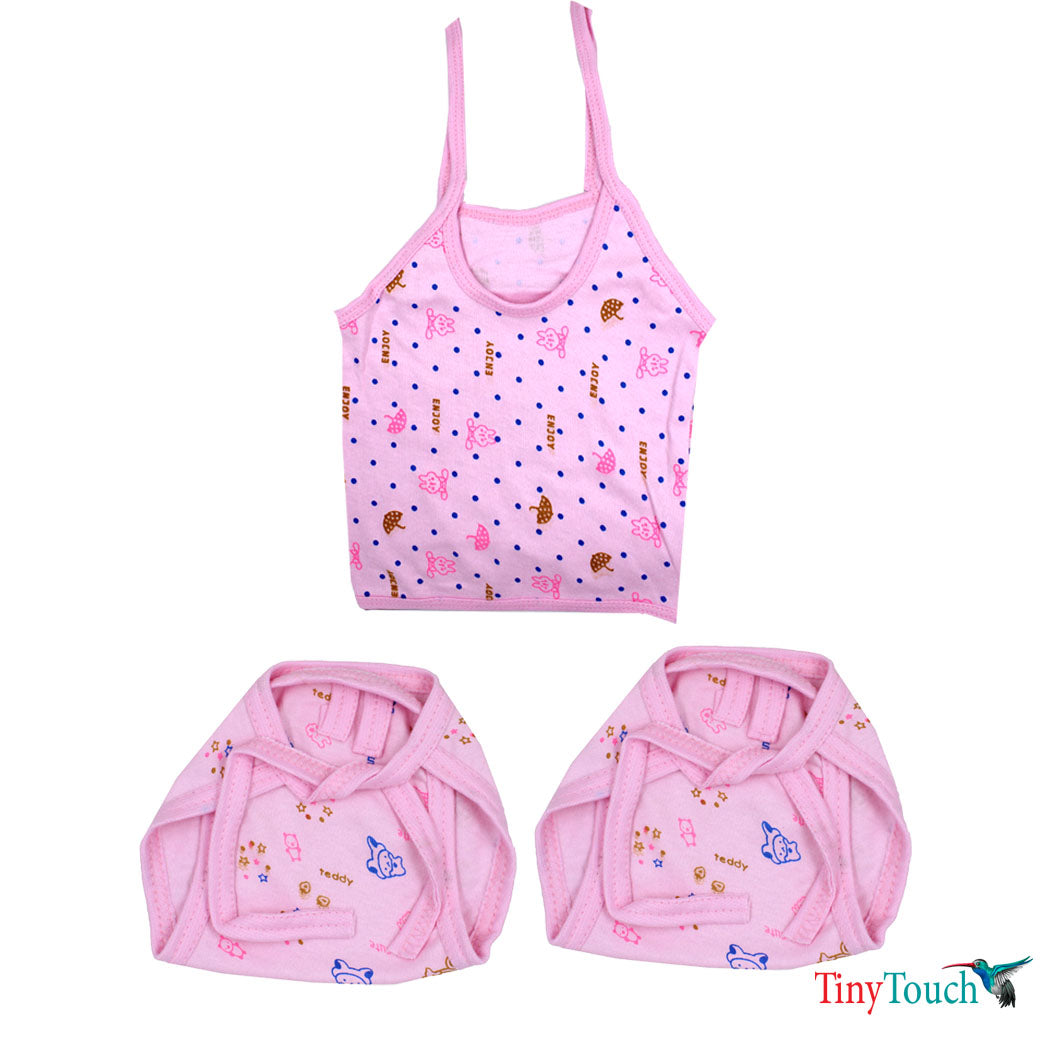 Newborn clothes set 4 jhabla & 8 nappy set